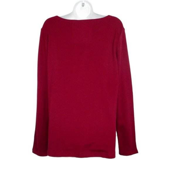 Croft Barrow Top M Red Long Sleeve Christmas Ornaments Rhinestones WC23K028RG - Picture 3 of 9